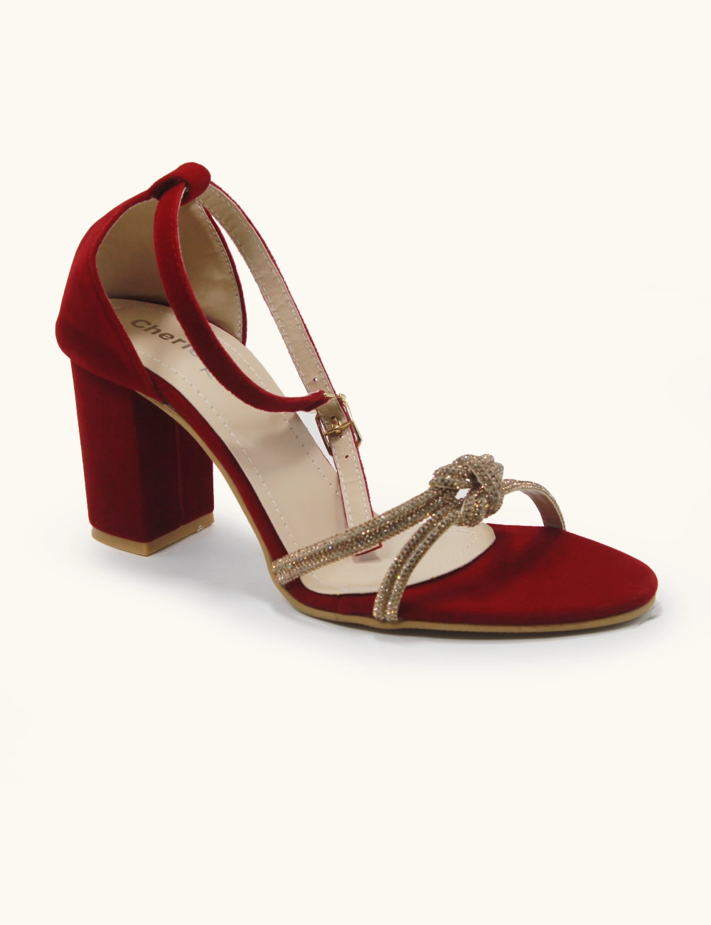 Red | Fancy Heel Sandal for Women Ta Sandals