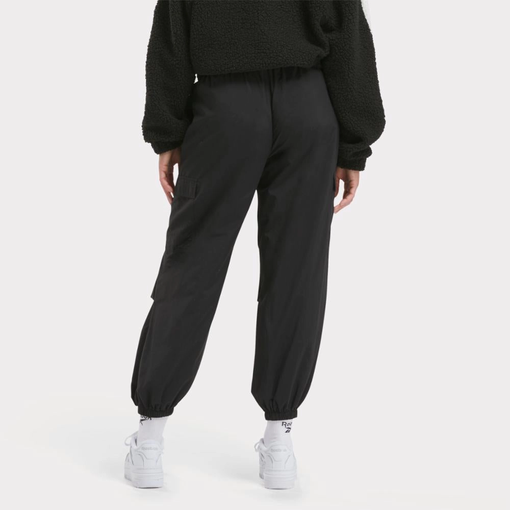 Super High Waisted Cargo Pants Reebok Apparel Women Wardrobe Essentials Cargo Pants BLACK