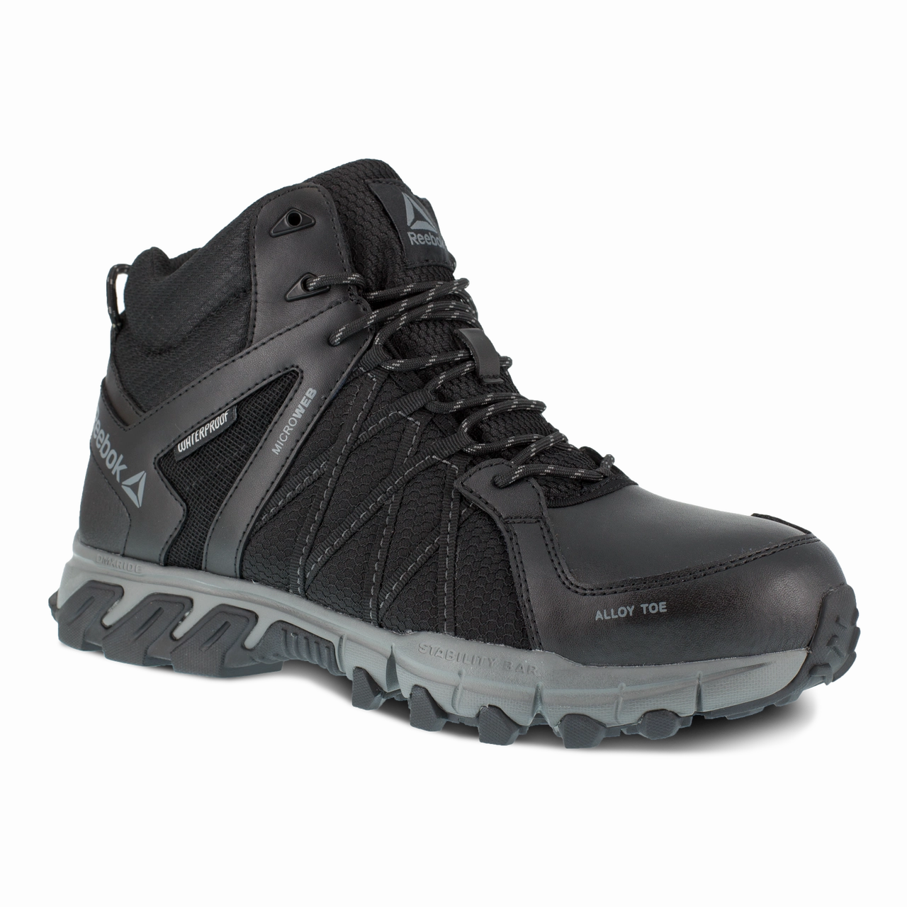 Reebok Work Men's Trailgrip Waterproof EH Alloy Toe Mid Work Boot Ariat Rebar Work Boots