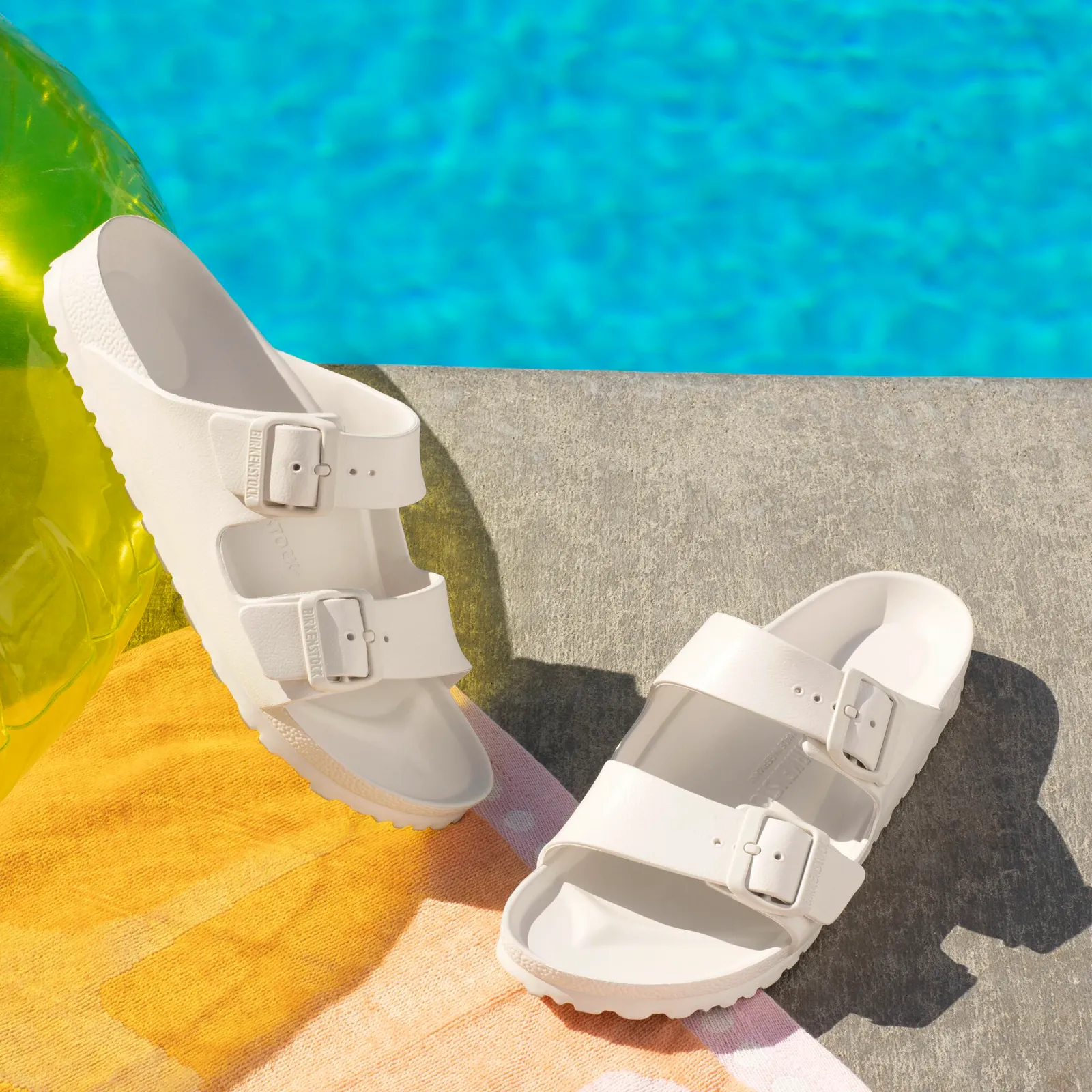 Birkenstock Arizona EVA Slide Sandal (Men) - Eggshell And White Sandals