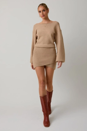 Ashton Sweater Mini Dress Bardot Nadene Velour Mini Dress