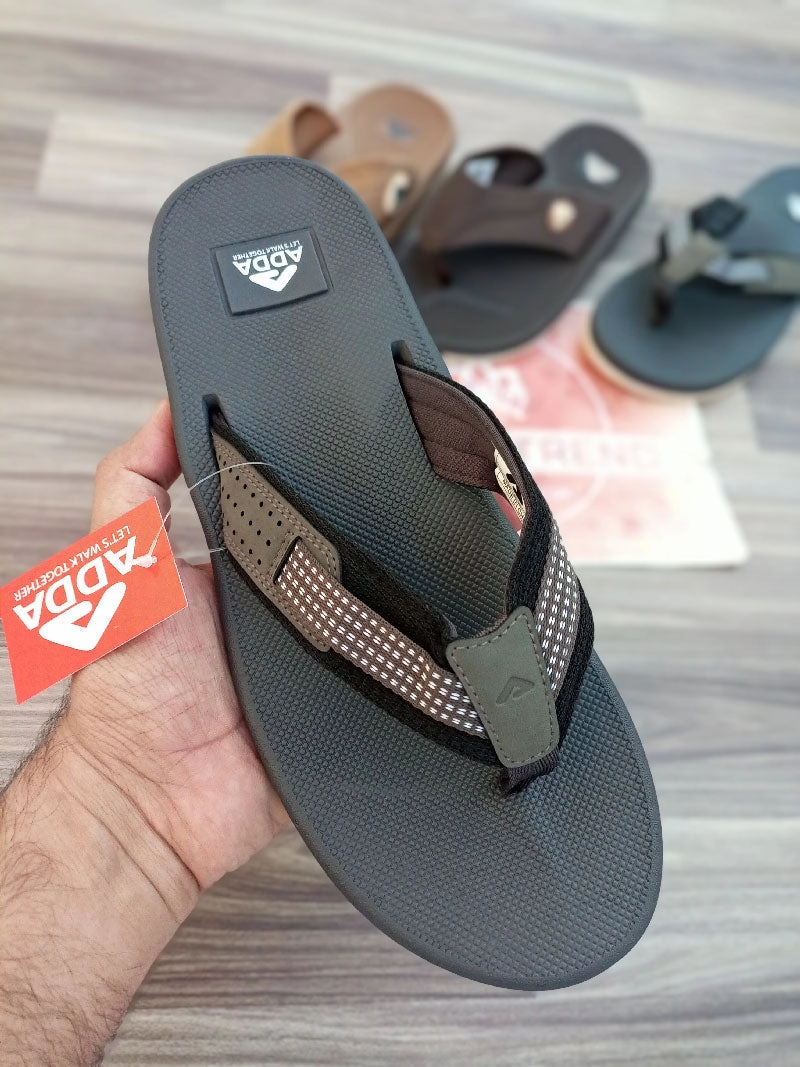 Premium Adda Flip Flops for Men - Let's Walk Together in Grey Imperial Flip Flops