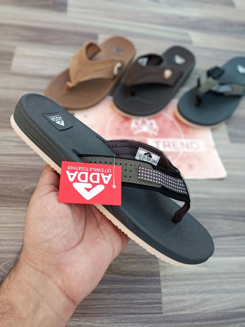 Flip Flop Digital Logic Premium Adda Flip Flops for Men - Let's Walk Together in Grey