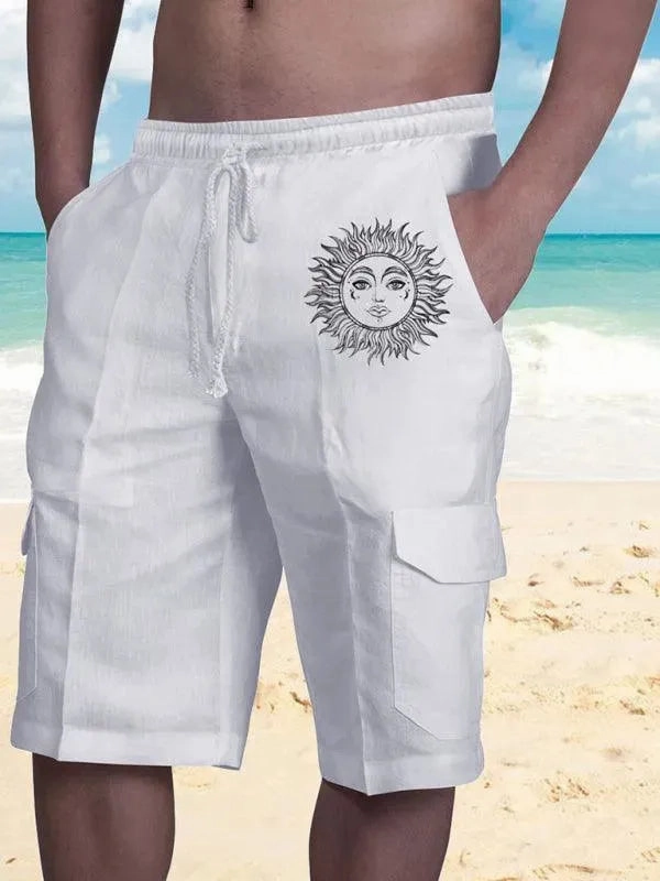 Relaxed Beachwear Men Cargo Shorts - Mid-Rise Breathable Fall Cargo Pants Outfit