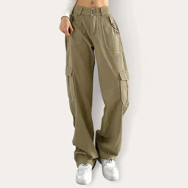 Sean John Cargo Pants Relaxed Utilitarian Women Cargo Pants - Mid-Rise Loose Fit