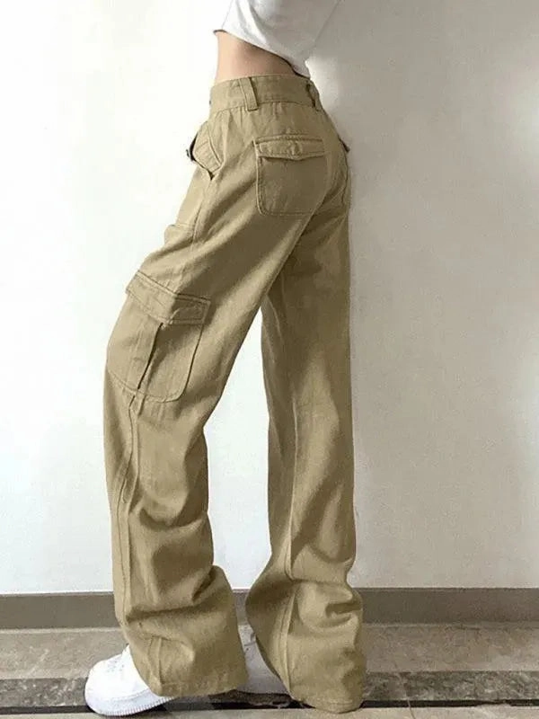 Amelia Oversized Cargo Pants Relaxed Utilitarian Women Cargo Pants - Mid-Rise Loose Fit
