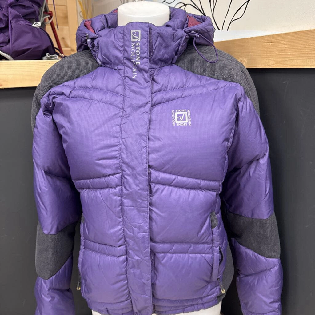 Stone Mountain - Women's Insulated Down Winter Jacket: Purple/Black-women-MD Fil A Jackets