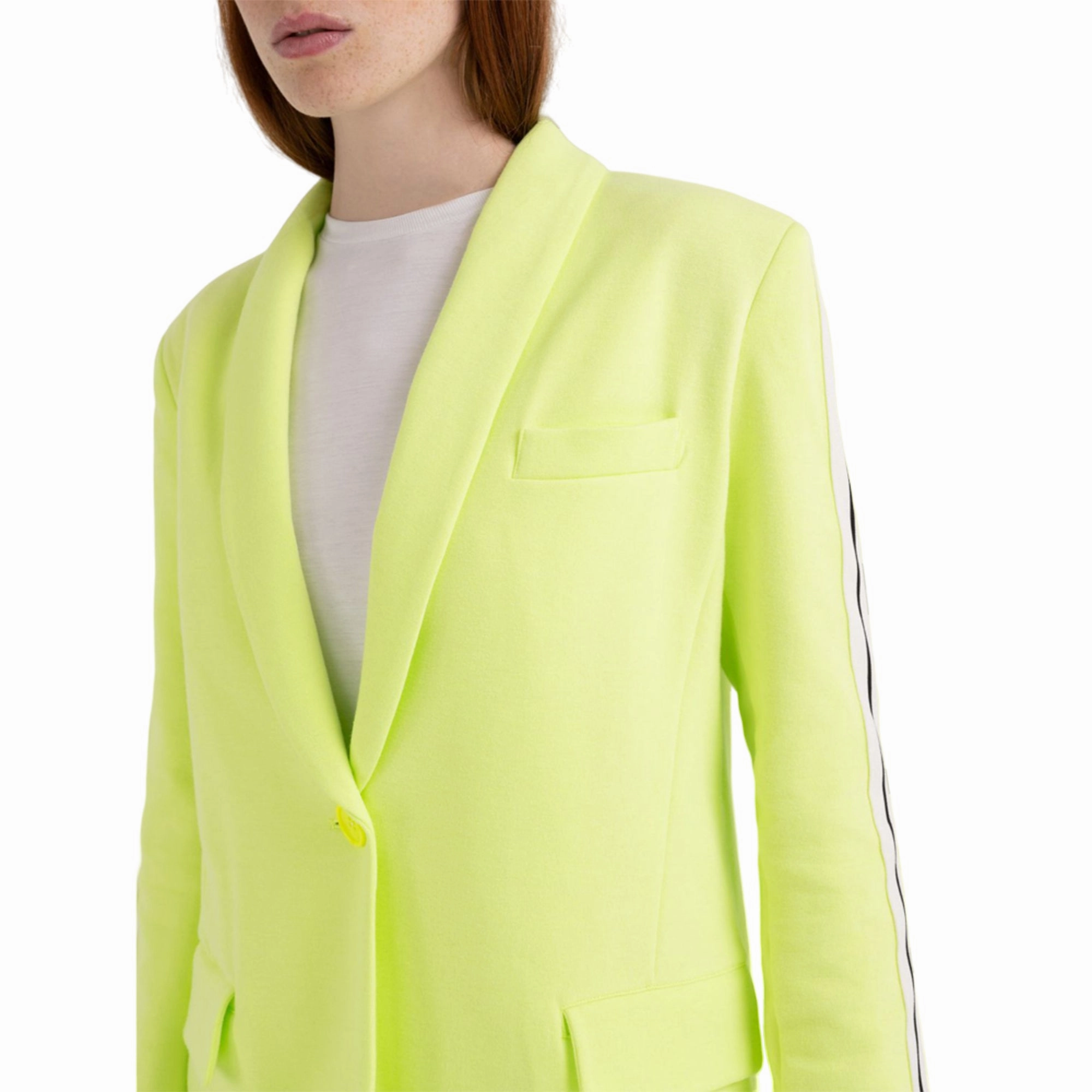 Replay Women's Single-breasted Blazer with Contrasting-colored Bands Lta Jackets