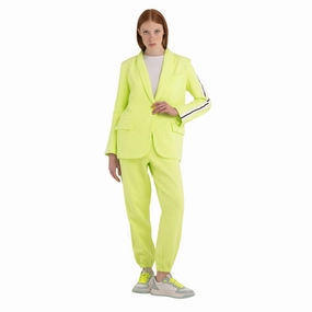 Replay Women's Single-breasted Blazer with Contrasting-colored Bands Visibility Winter Jackets