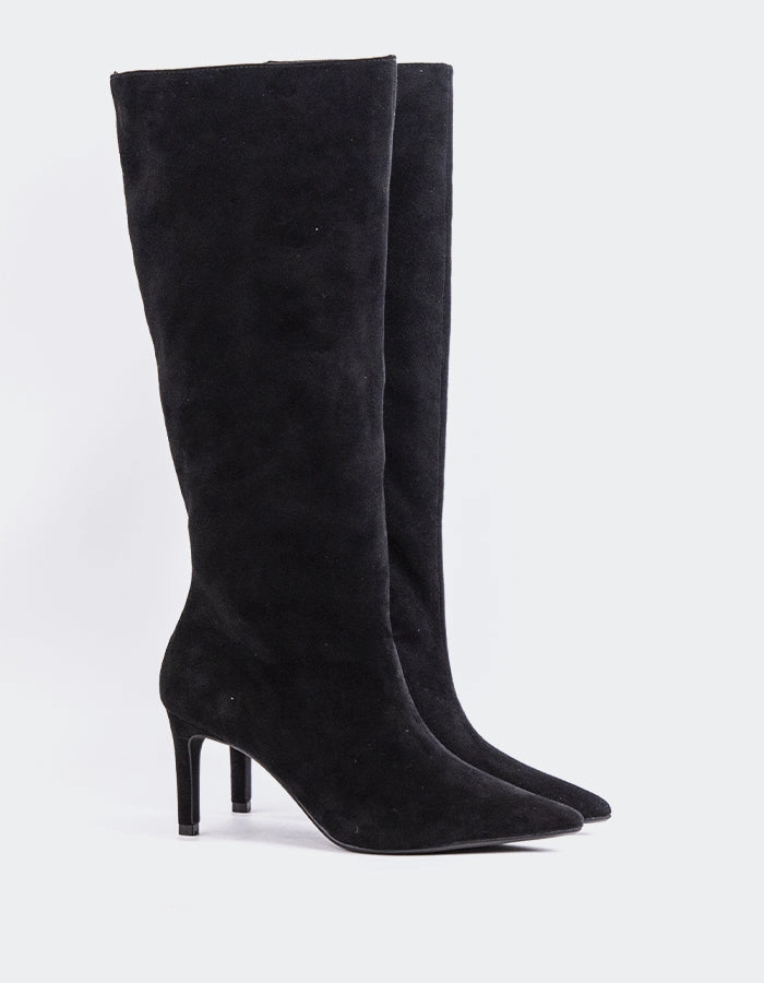 Rhossili Black Suede Ridge Cut Boots