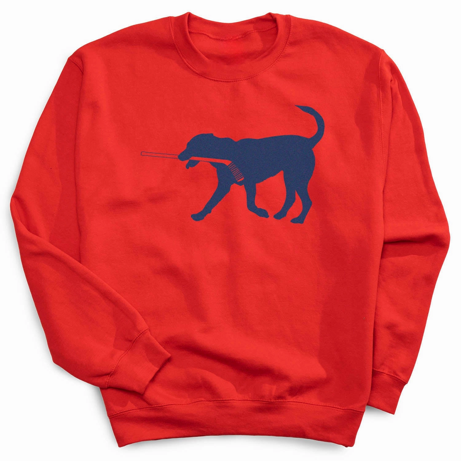 Hockey Crewneck Sweatshirt - Rocky the Hockey Dog Ladies Sweatshirts
