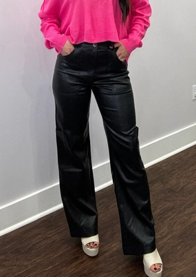 Call the Shots Black Leather Cargo Pants Robin Jeans Cargo Pants