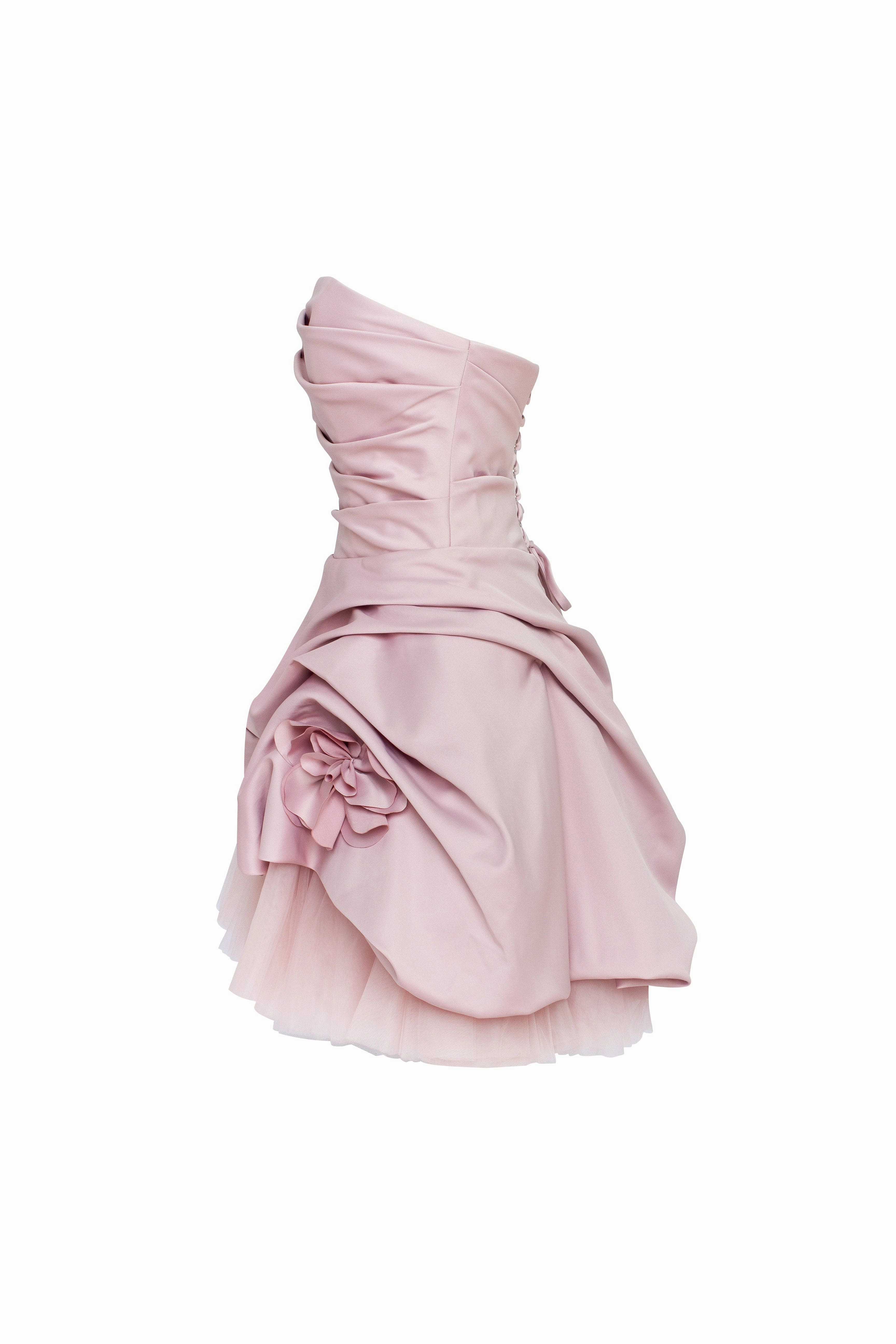 Rosette mini dress in misty rose, Glow-Up Prom Dress Mermaid Dress