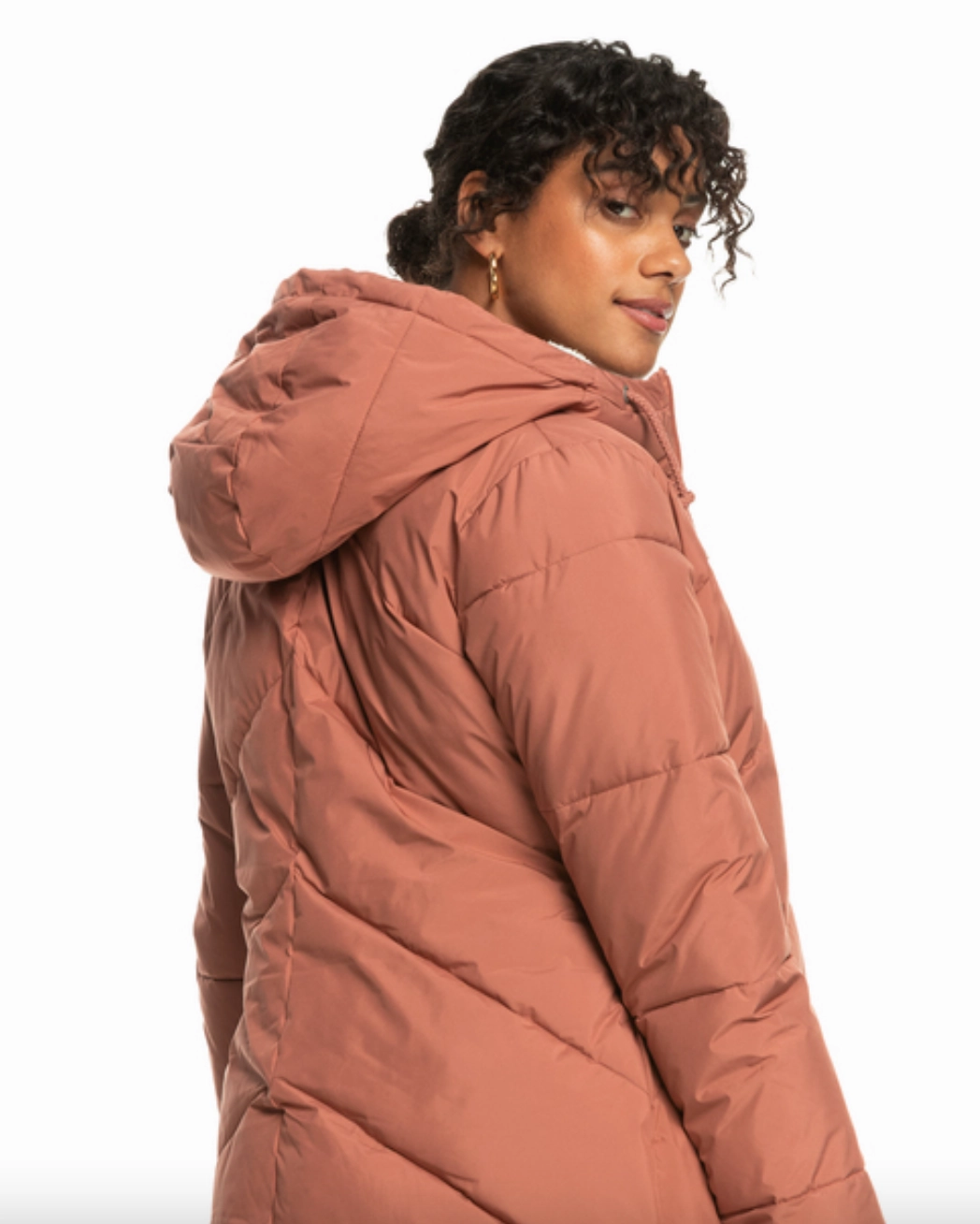 Roxy Better Weather - Longline Hooded Puffer Jacket For Women Therm Coats