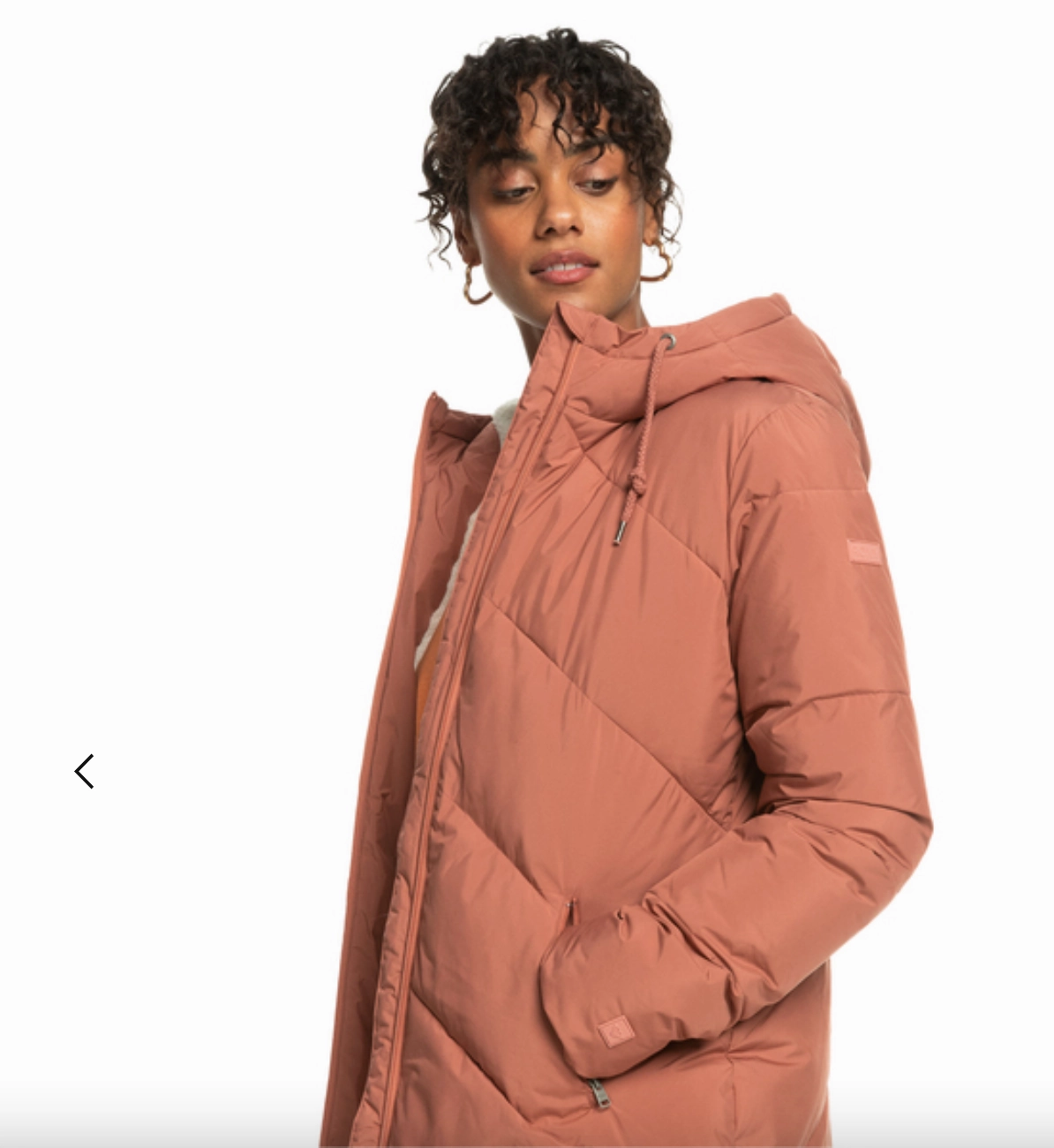 Civil War Coats Roxy Better Weather - Longline Hooded Puffer Jacket For Women