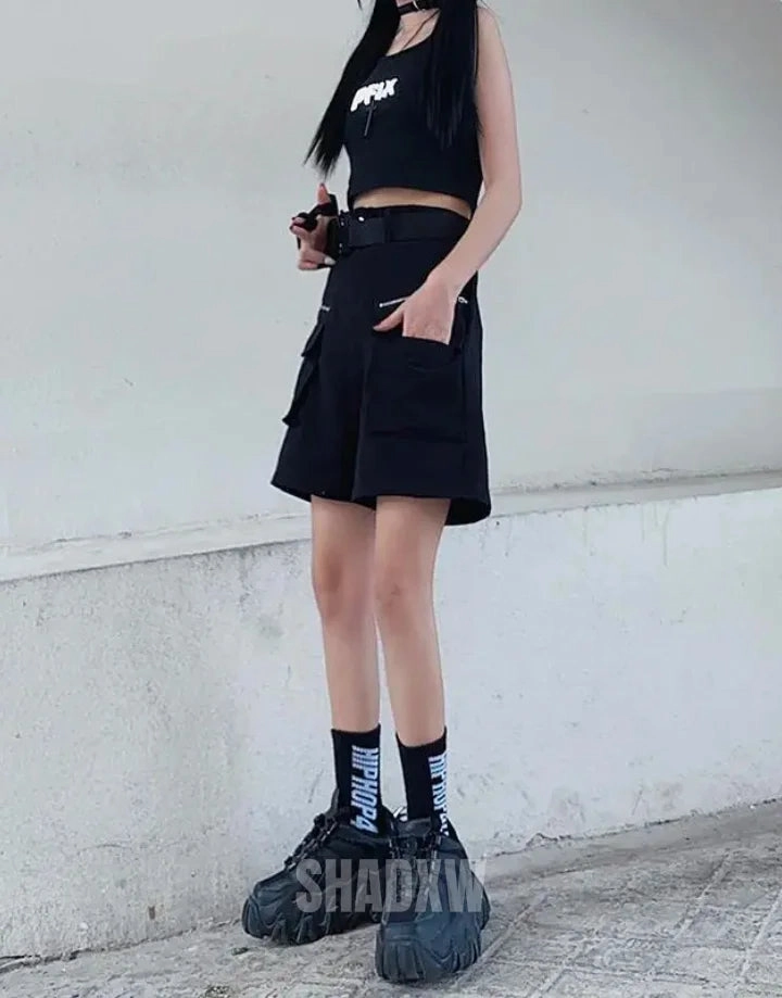 Elastic Waist And Cuffed Cargo Pants Convertible Cargo Pants Womens