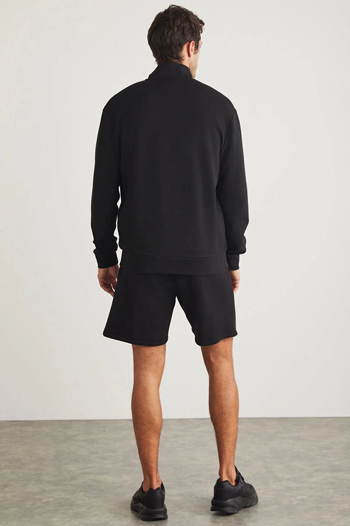 Grimelange Men's Black Zippered Printed Daily Jacket Elegant Jackets