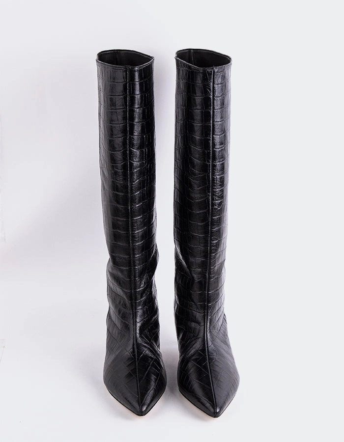 Mini Cowboy Boots Rynn Black Croco