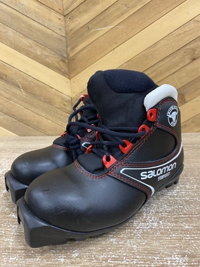 Warm Comfortable Snow Boots Salomon - Kids Team XC Ski Boots - SNS Profil - MSRP $109: Black/Red/White-children-35.5