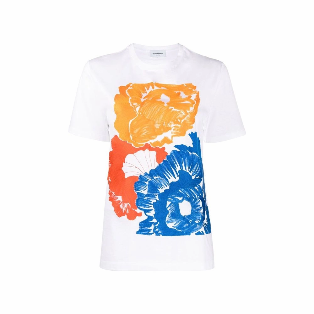 Funny Beach T Shirts Salvatore Ferragamo White Cotton T-Shirt