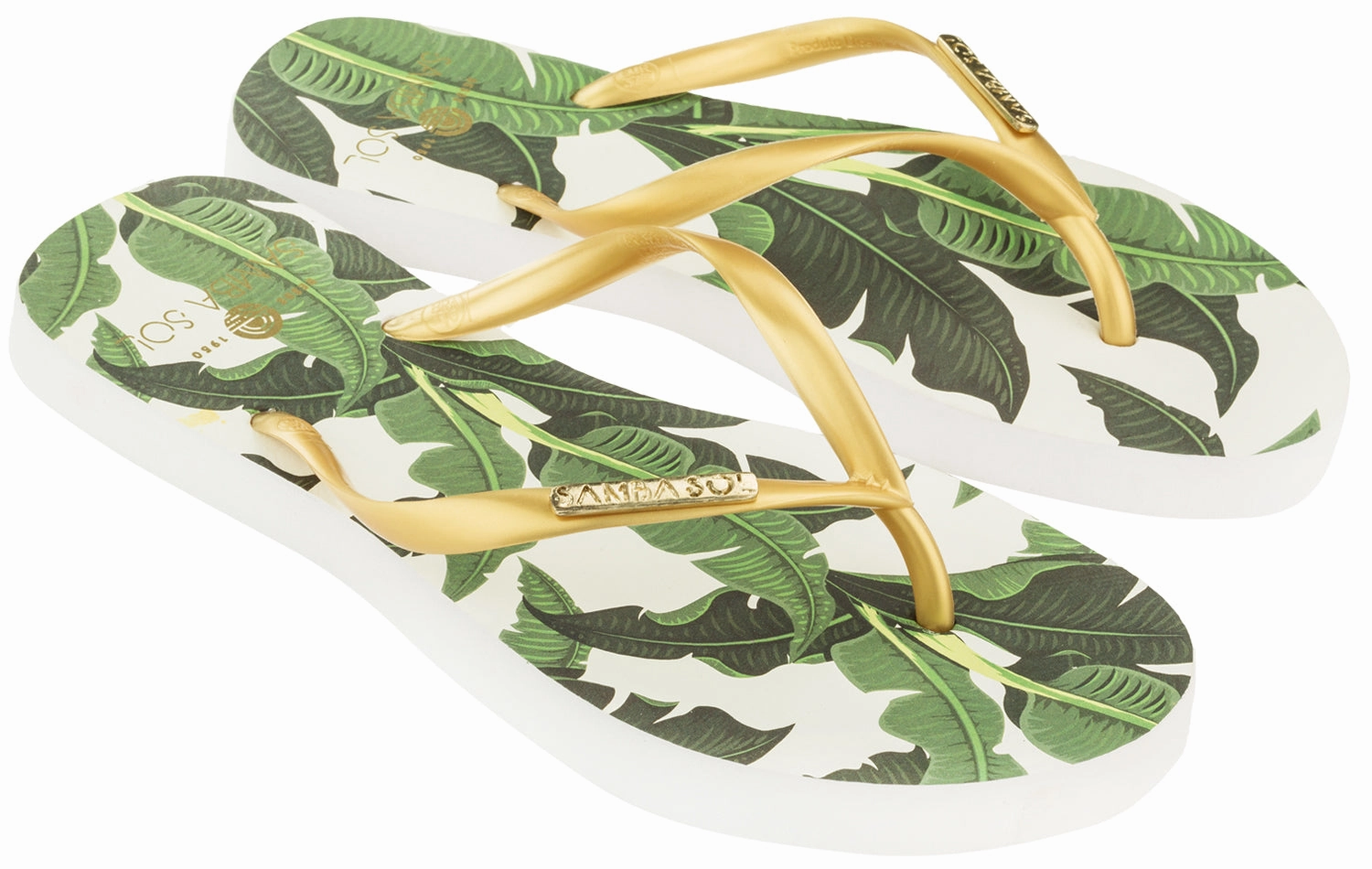 Fleet Feet Flip Flops Samba Sol Women's Fashion Collection Flip Flops - Banana Leaf Gold