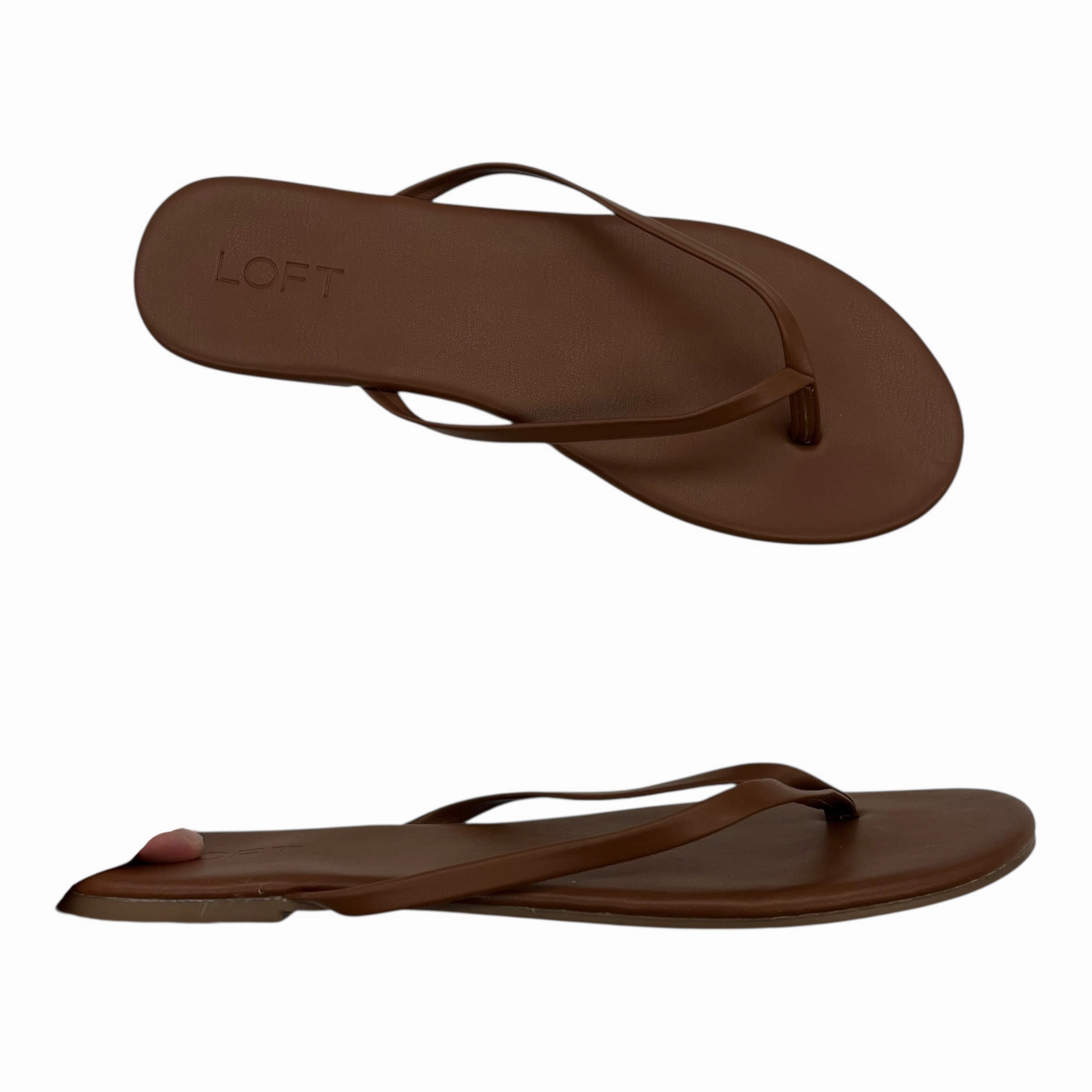 Sandals Flip Flops By Loft In Brown, Size:10 Flip Flops With Good Grip