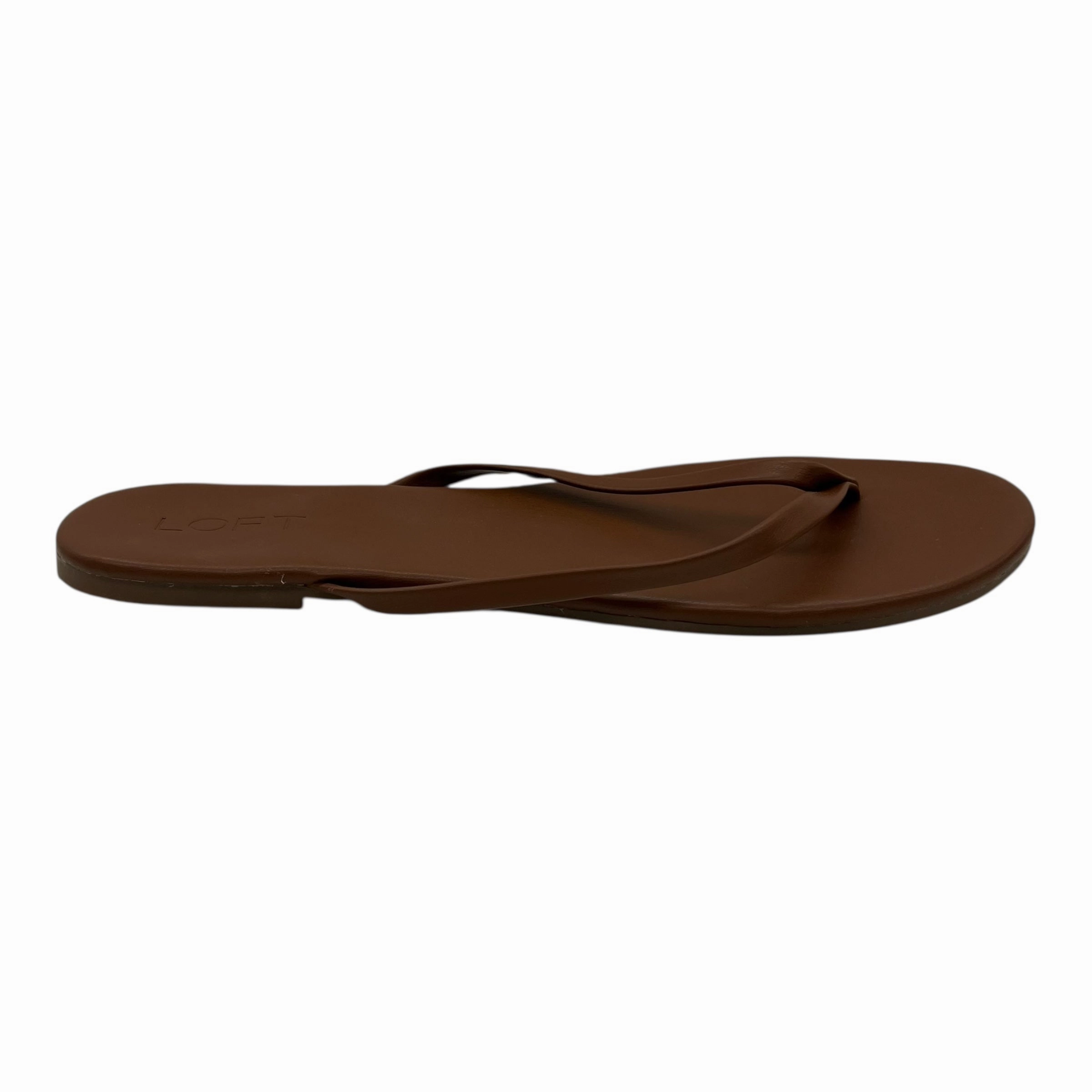 Sandals Flip Flops By Loft In Brown, Size:10 Maine Isle Flip Flops
