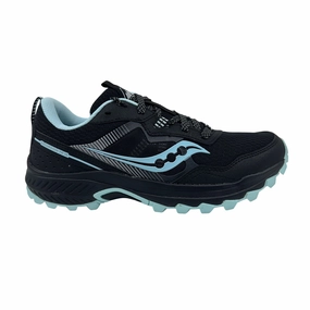 Platform Running Shoes Saucony Excursion TR16 Black Blue Womens Athletic Sneaker