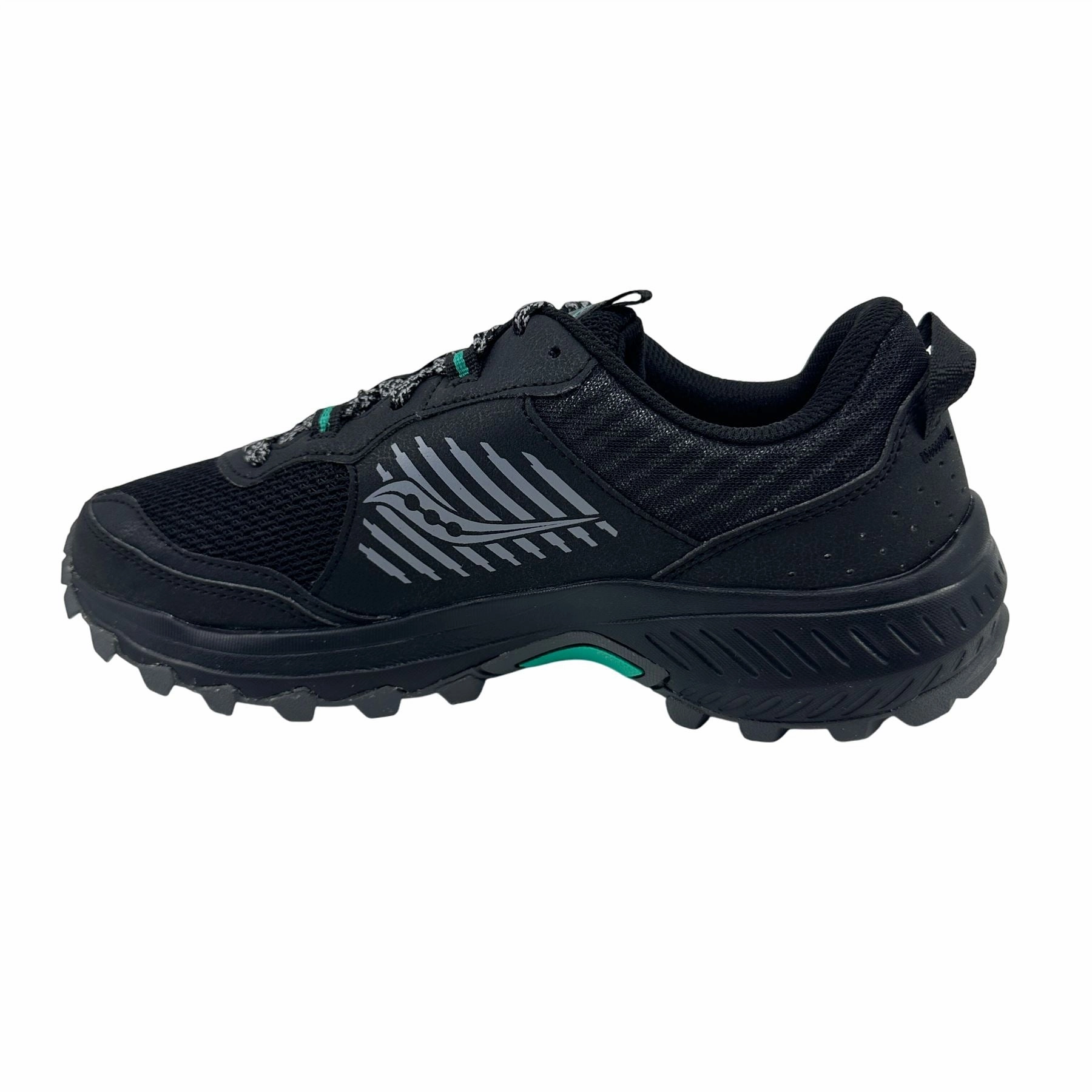 Gymnastics Road Running Shoes Saucony Excusion TR15 Black Jade Womens Athletic Sneaker