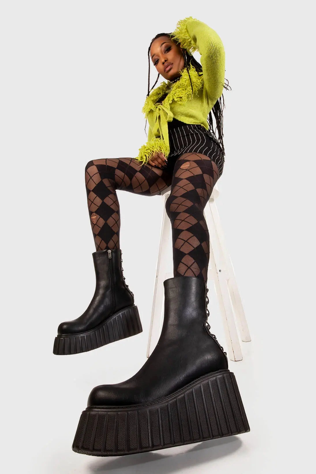 Say My Name Chunky Ankle Creeper Boots Ankle Boots Track Sole