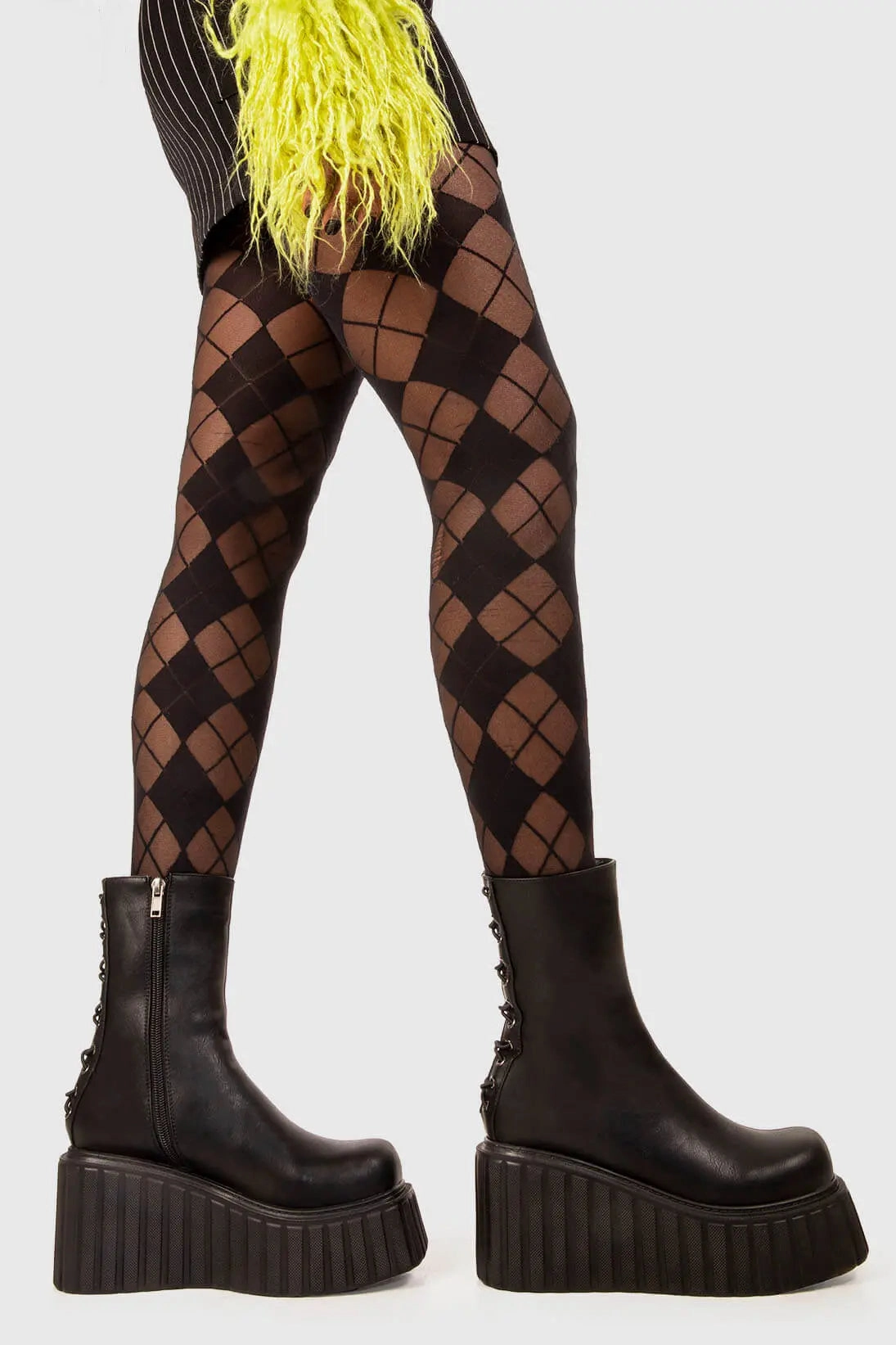 Say My Name Chunky Ankle Creeper Boots Leather Lace Up Flat Ankle Boots