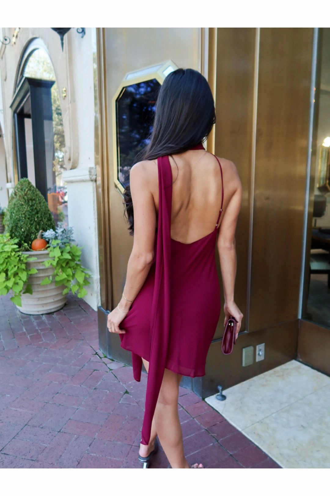 Hudson Mini Dress Scarfed Away Mini - Burgundy