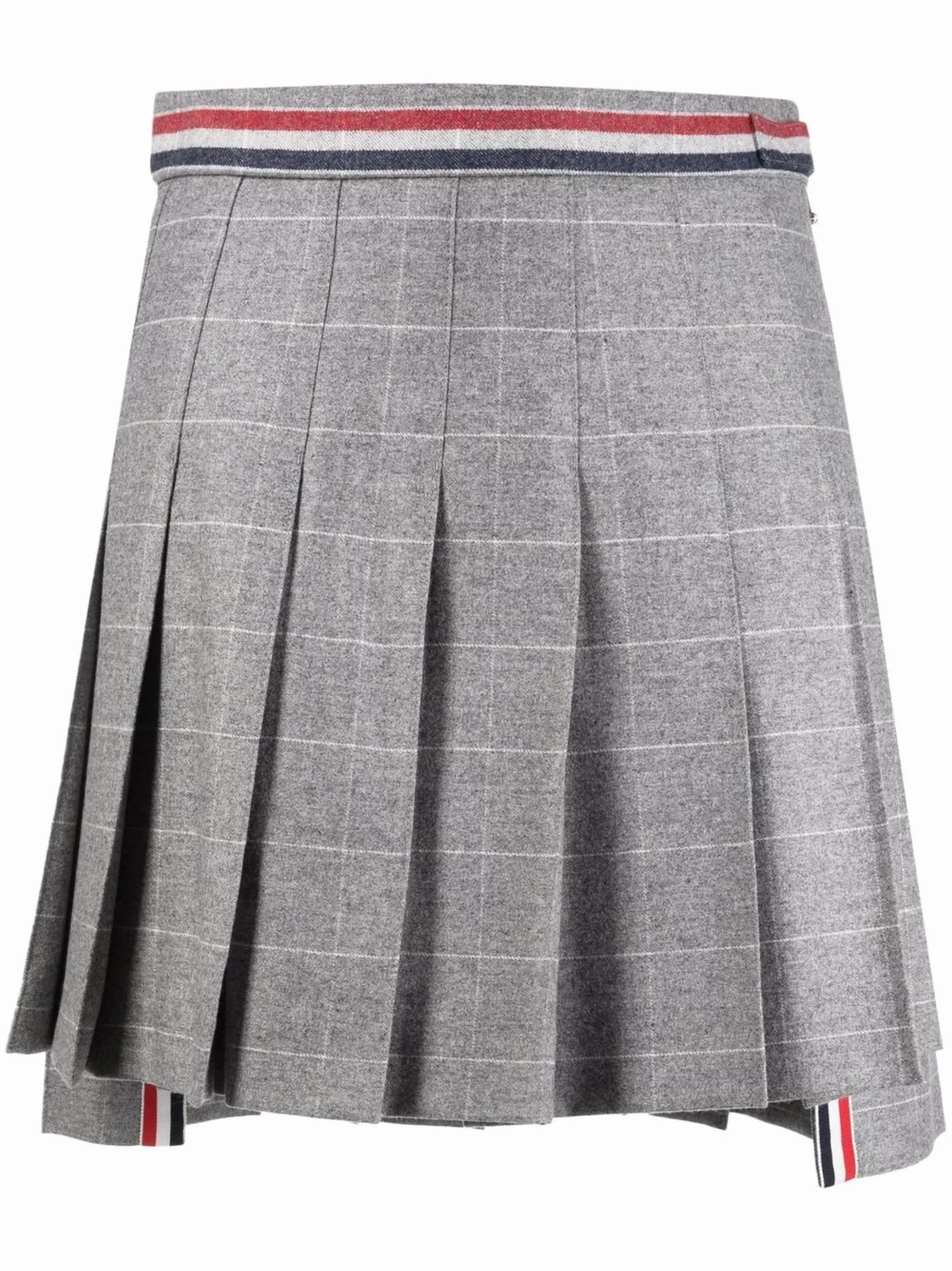 Aubree Linen Dress check-pattern high-low skirt