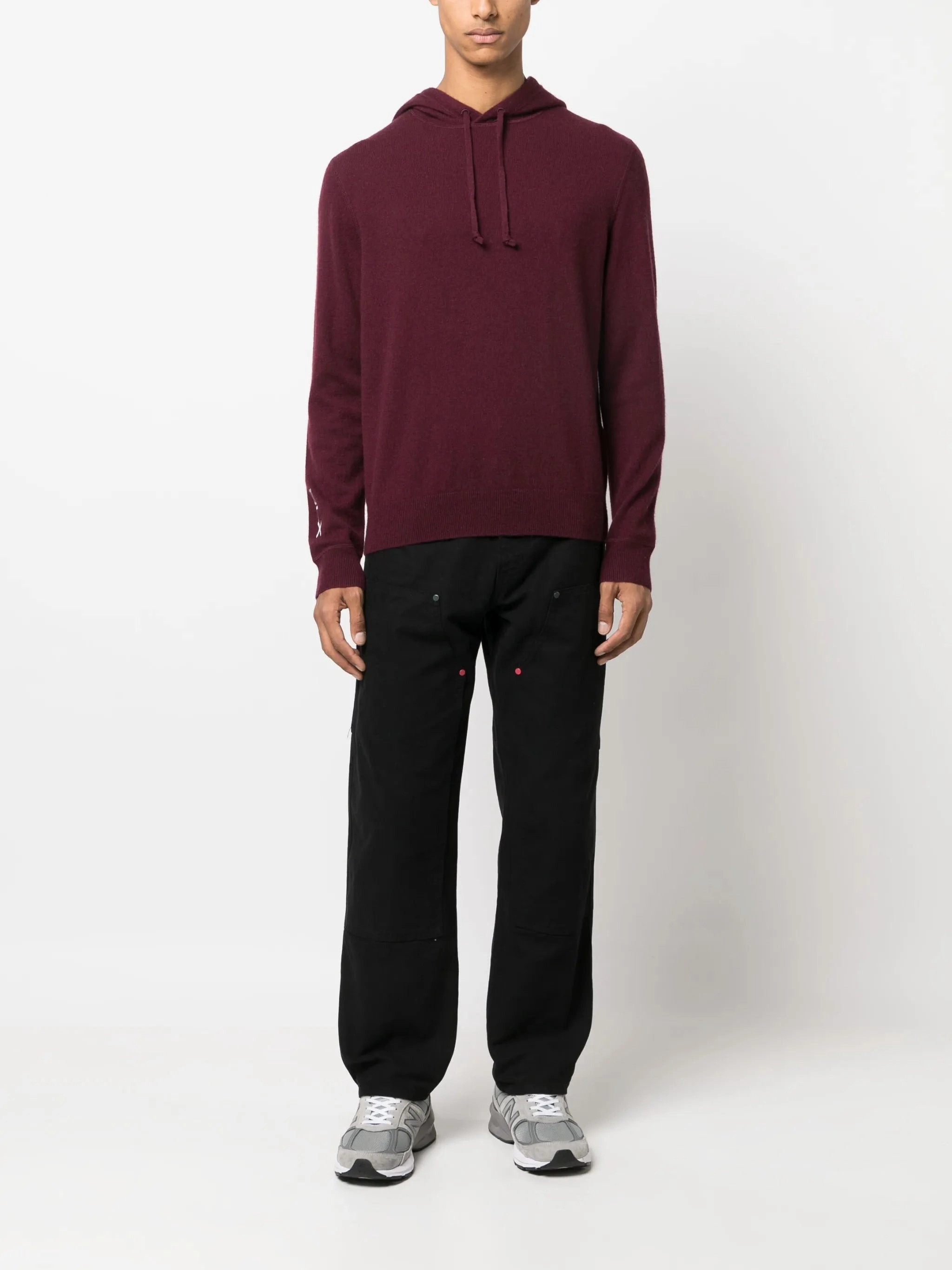 embroidered-logo knitted hoodie Knitwear Barcelona