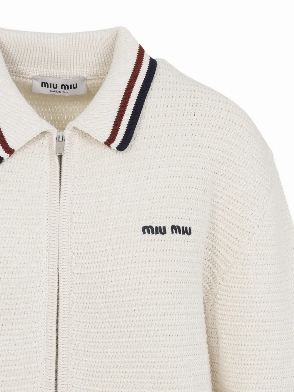 MIU MIU - Women Knit Zipper Cardigan Reflect Knitwear Cardigans
