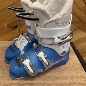 Snow Boots Platform Lange - Kids Starlet RSJ 50 Downhill Ski Boots - MSRP $180: White/Blue-children-17/18.5