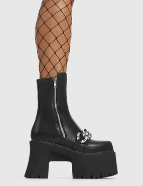 Transmission Chunky Platform Ankle Boots Dark Suede Ankle Boots