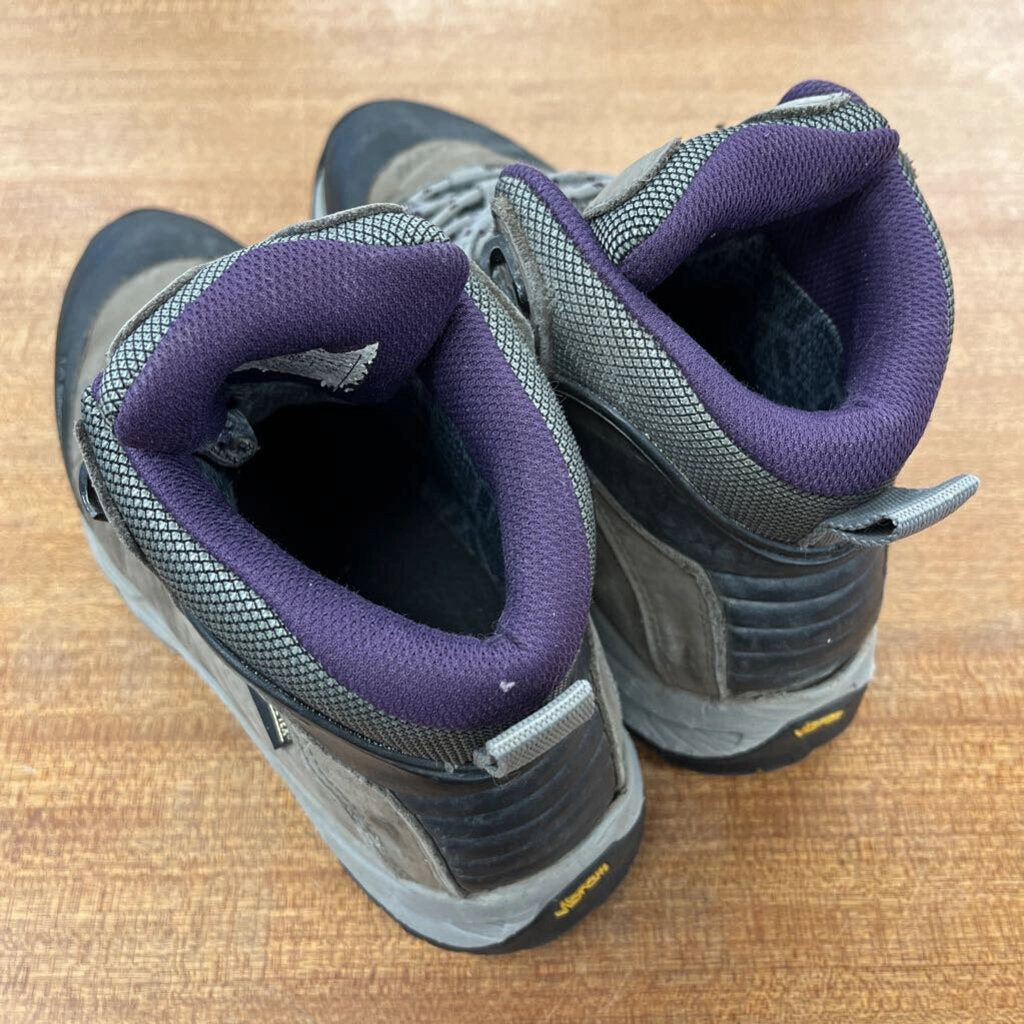 La Sportiva - Women's Thunder III GTX Mid Hiking Boots - MSRP $250: Grey/Black/Purple-women-W7 Rugged Hiking Shoes