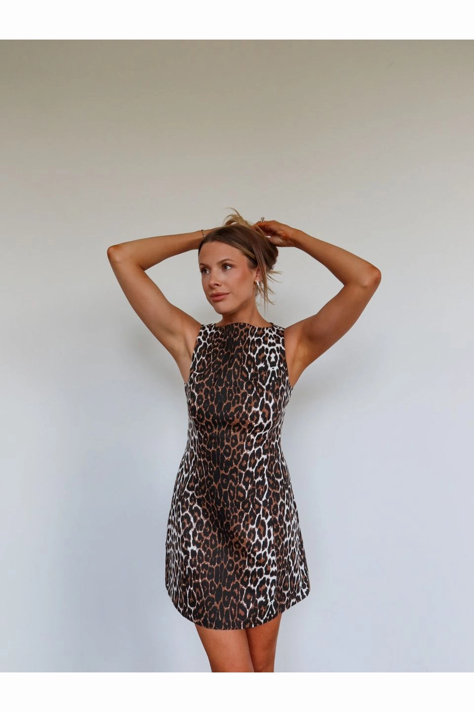 Lavendar Mini Dress Cara Leopard Dress