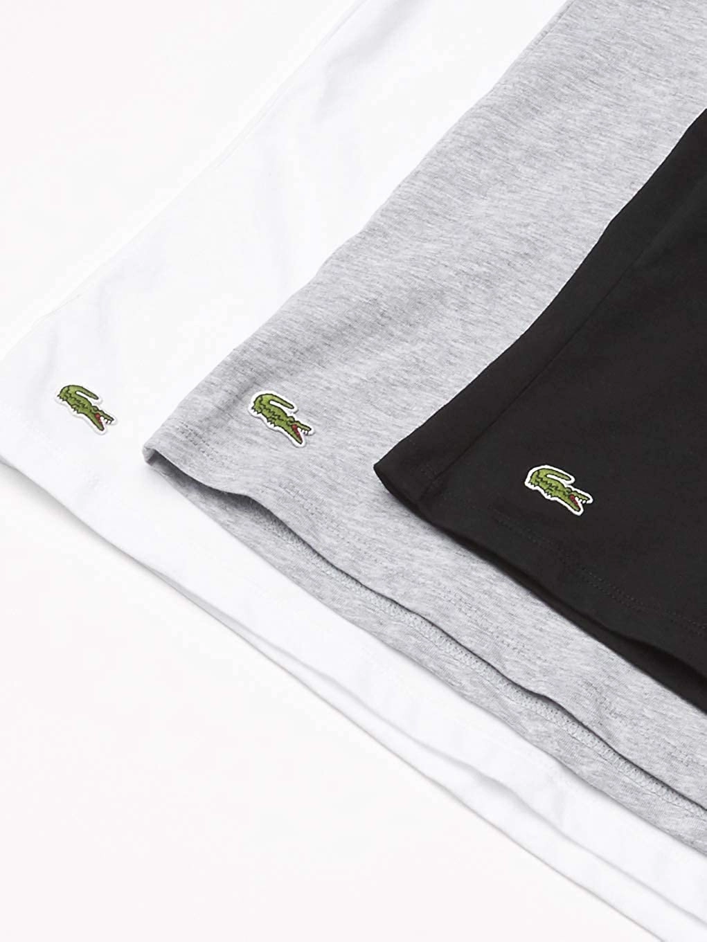 Lacoste Underwear Men's Essentials 3-Pack 100% Cotton Regular Fit V-Neck T-Shirts Tech T Shirts