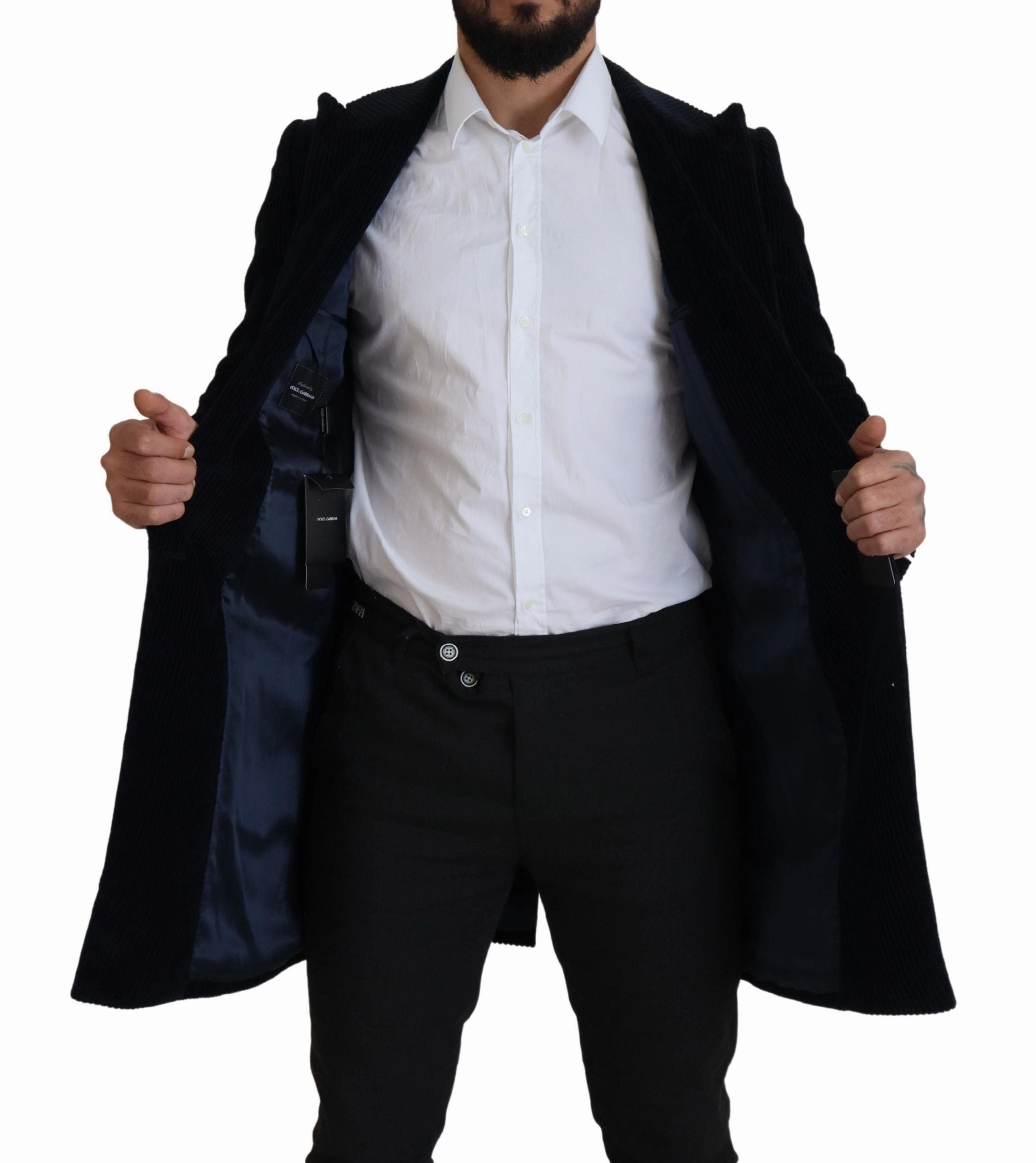 Long Warm Coats Black Cotton Cardigan Long Coat Men Jacket