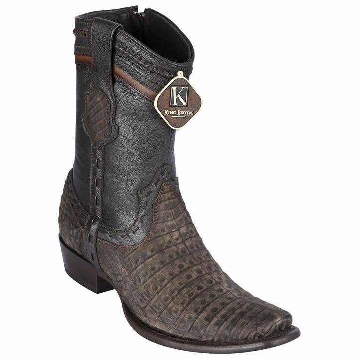 Boots Hiking Men's King Exotic Caiman Belly Boots Dubai Toe Handcrafted Sanded Brown (479B8235)