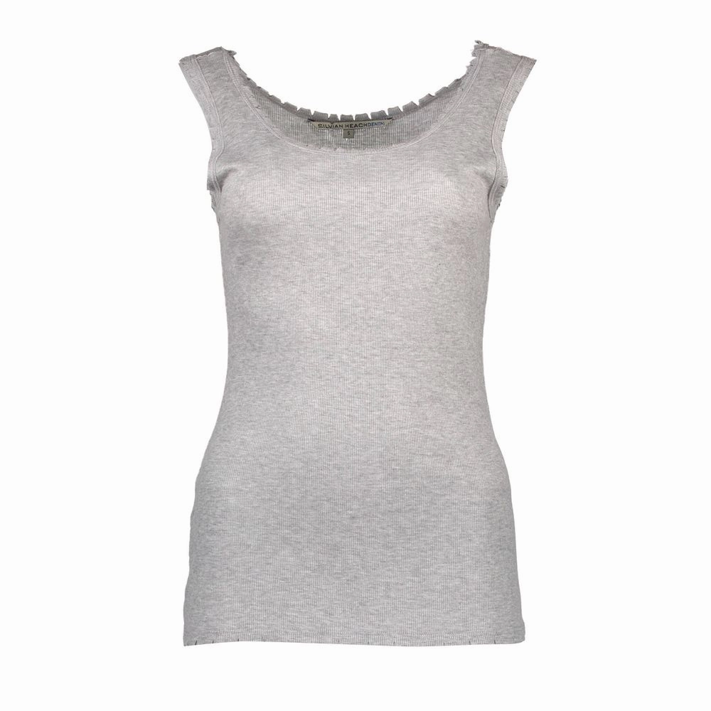 Silvian Heach Gray Viscose Women Top Online T Shirts Store