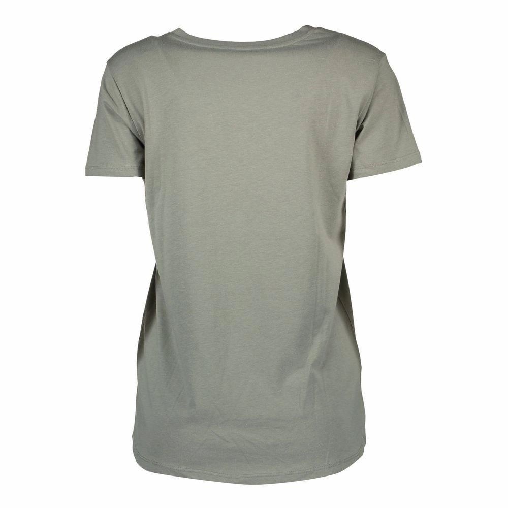 On The Ground T Shirts Silvian Heach Green Cotton Women T-Shirt
