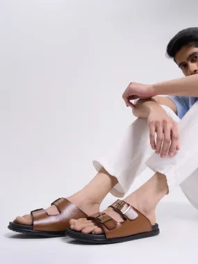 Men Brown Open Toe Multi Adjustable Strap Ethnic Kurta Slip On Sandals|Anti-Skid Sole Slippers|Memory Cushion Insole Sandals Target