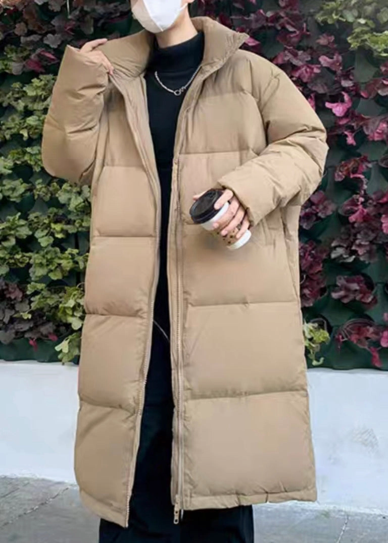 Style & Co Coats Simple Khaki Zip Up Pockets Duck Down Men Down Long Coats Winter RM008