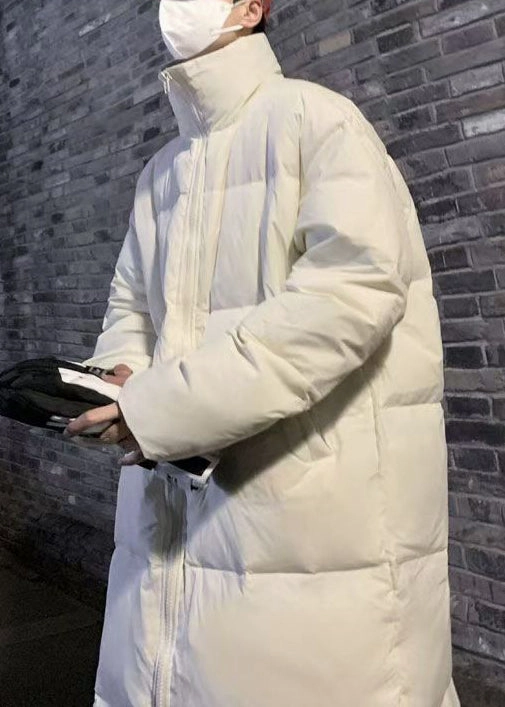 Simple Khaki Zip Up Pockets Duck Down Men Down Long Coats Winter RM008 Walmart Clearance Coats