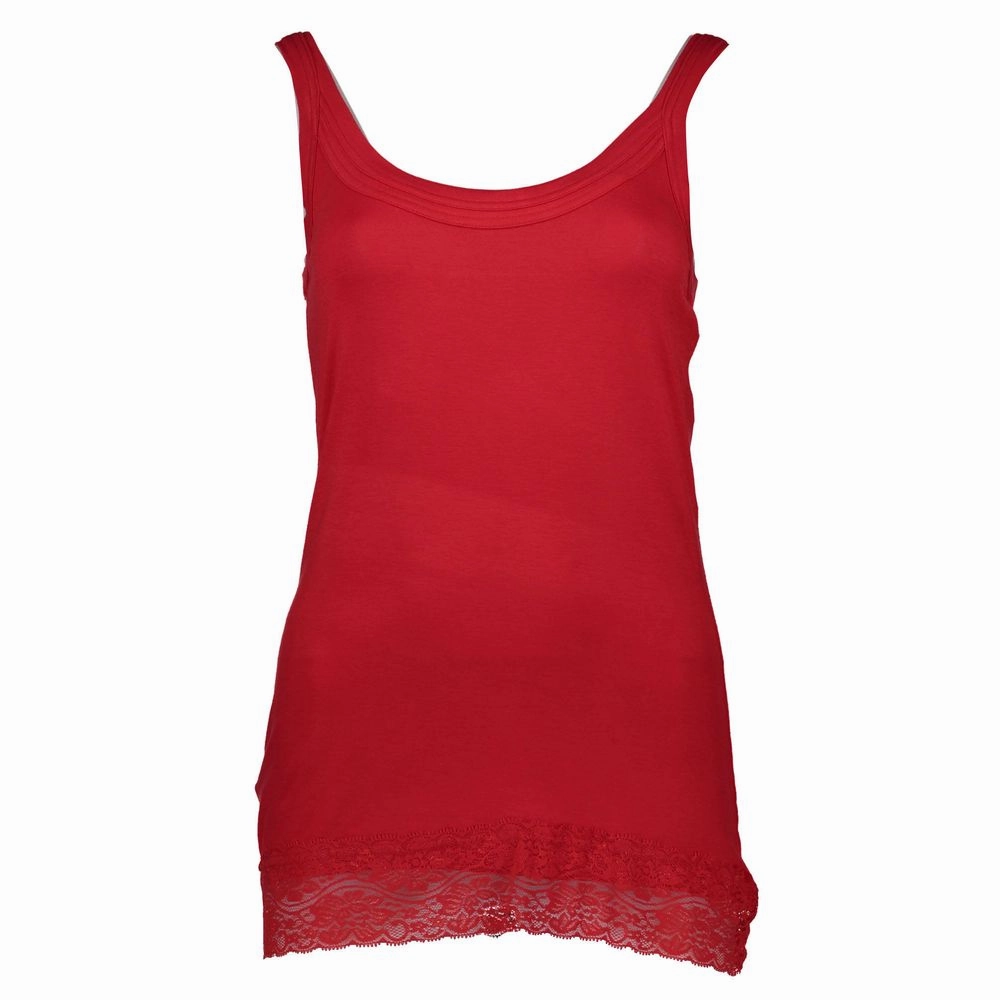 House Music T Shirts Silvian Heach Red Cotton Women Top