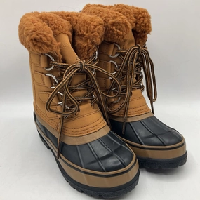 Size 11: Lands End Brown/Black Lace-Up Snow Boots Sustainable Snow Boots