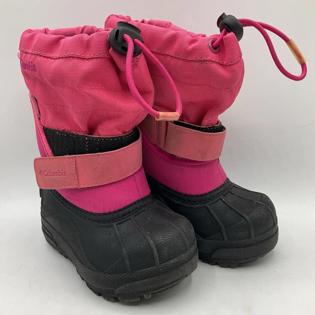 Size 7: Columbia Black/Pink Velcro Strap Snow Boots Rick Owens Snow Boots